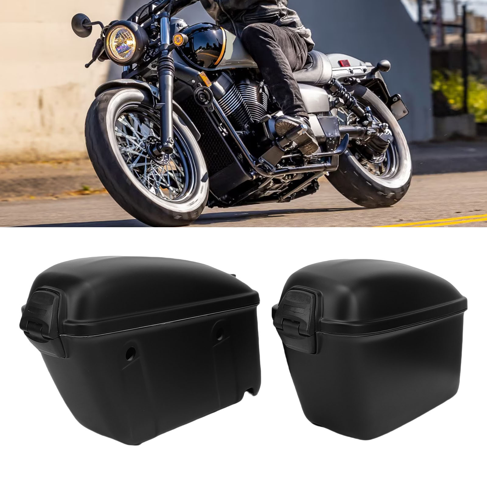 Motorcycle Gear Backpack - กระเป๋าข้างมอเตอร์ไซค์แบบแข็งขนาด 22 ลิตร พร้อมกุญแจล็อค วัสดุ ABS